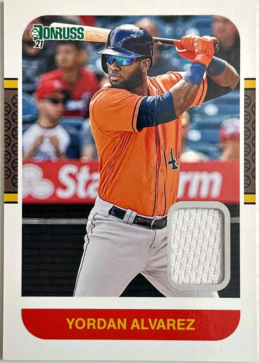 Yordan Alvarez #87M-YA 2021 Panini Donruss Retro 1987 Materials Baseball