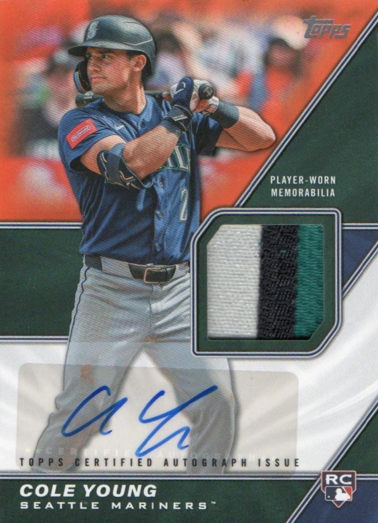 Cole Young #MLMU-CY 2026 Topps Update Major League Material Autograph Baseball