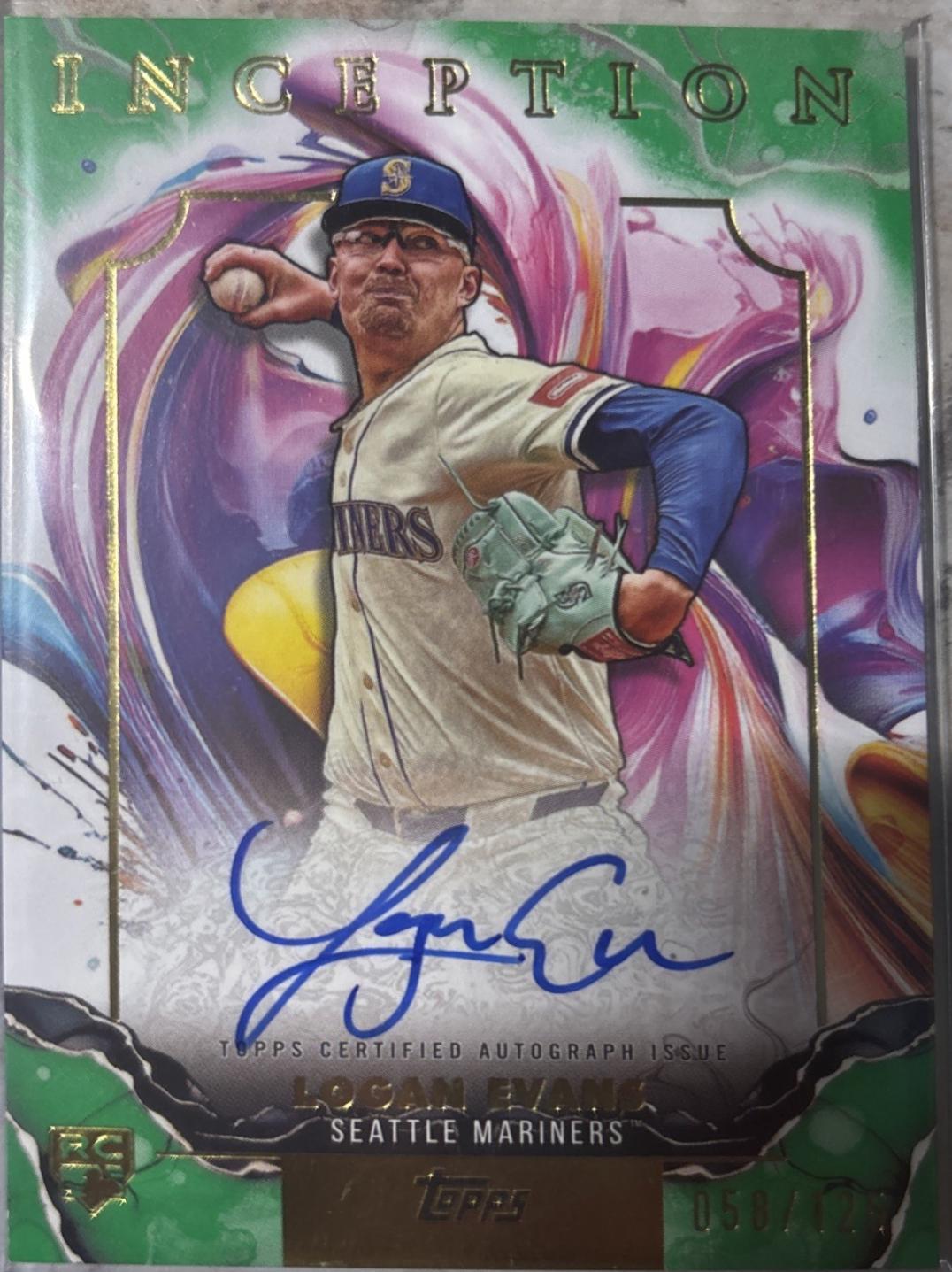 Logan Evans #RESA-LE 2025 Topps Inception Rookies And Emerging Stars Autograph Baseball