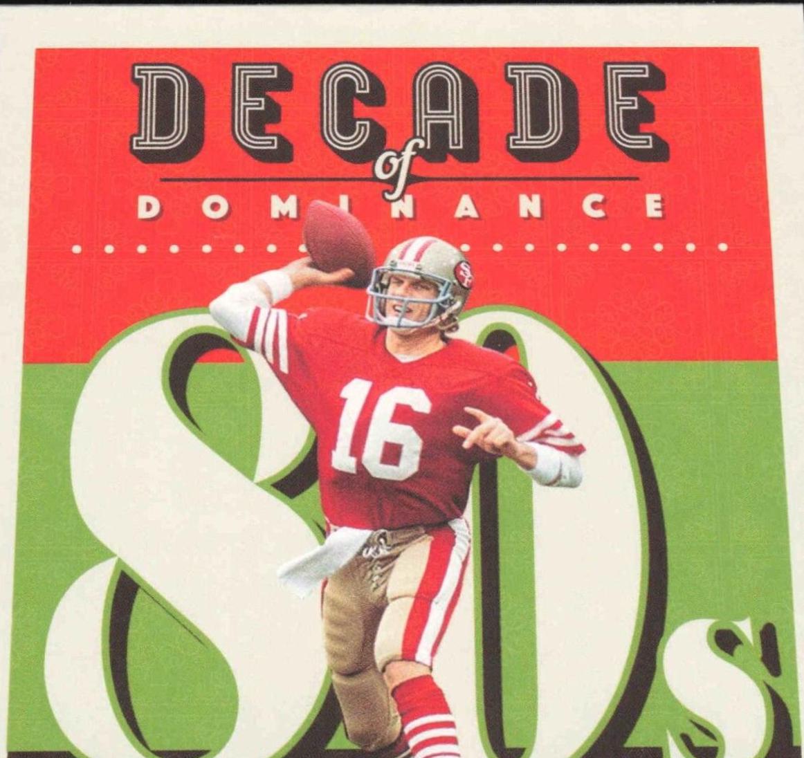 Joe Montana #DOD-10 Football Cards 2023 Panini Legacy Decade of Dominance