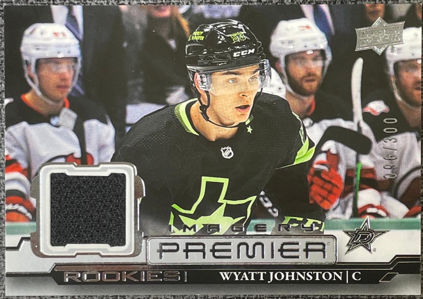 Wyatt Johnston #PDJR-WJ Hockey Cards 2022 Upper Deck Premier Dynamic Imagery Rookies Jersey