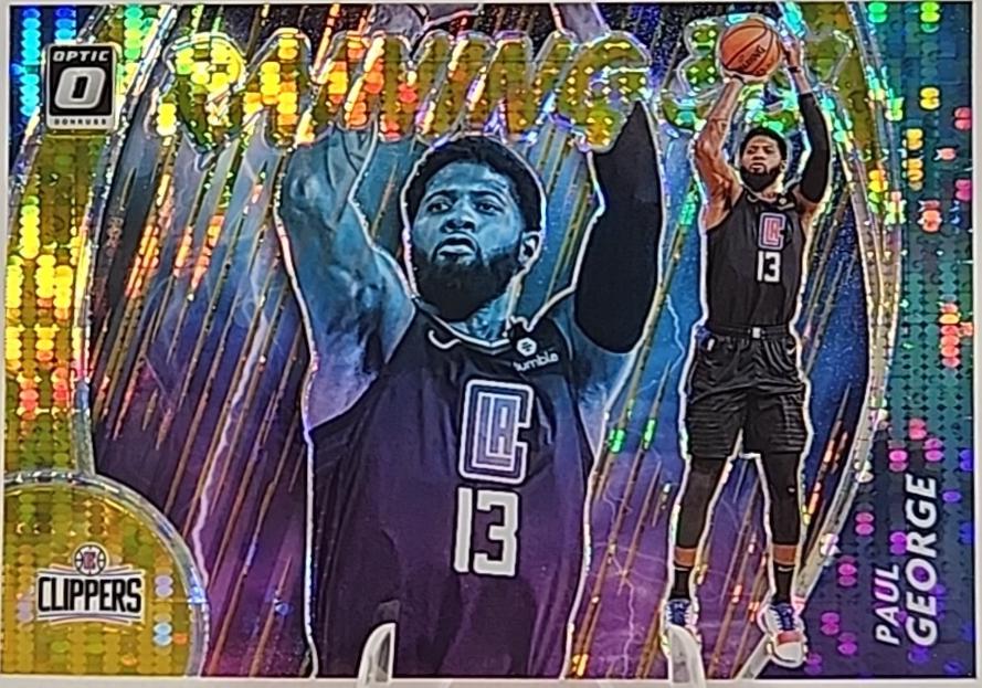 Paul George #14 2020 Panini Donruss Optic Raining 3s Basketball