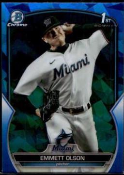 Emmett Olson #BDC-10 Baseball Cards 2023 Bowman Draft Chrome Sapphire