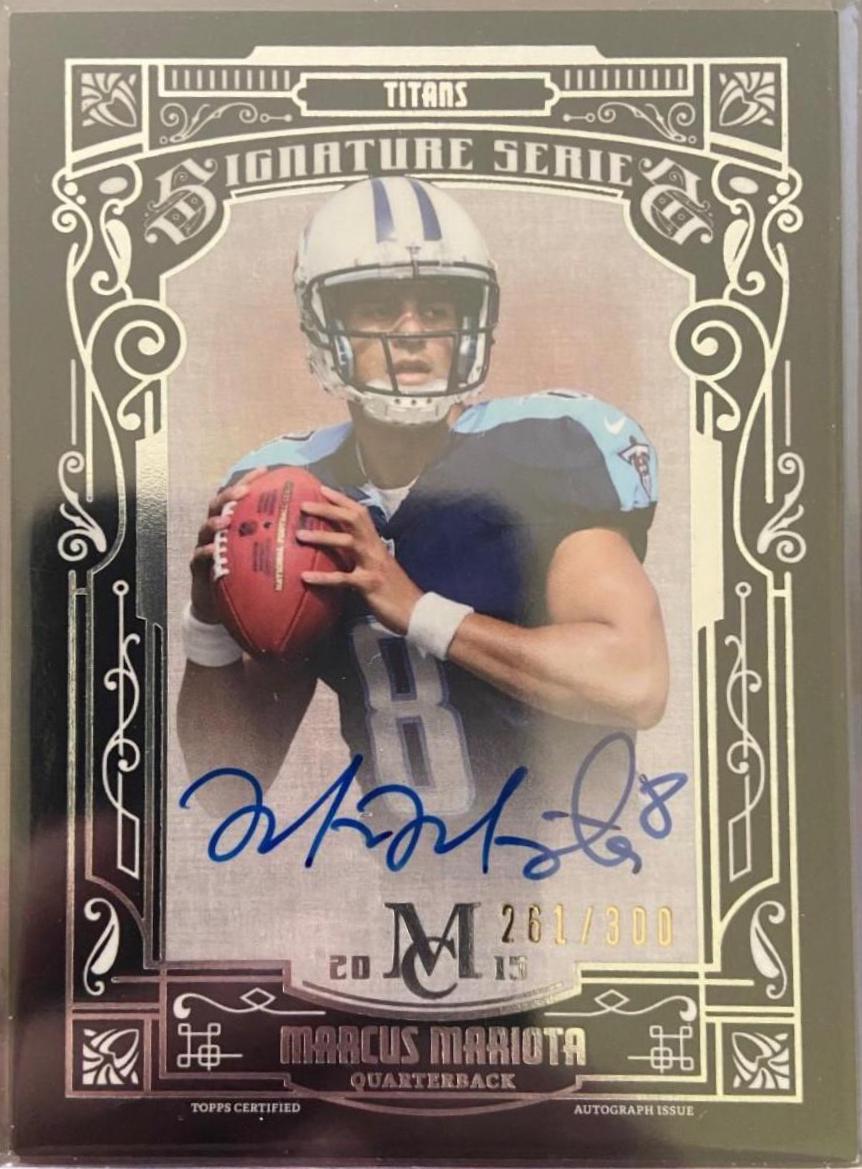 Marcus Mariota #SSA-MM Football Cards 2015 Topps Museum Collection Dual Signature Series Autographs
