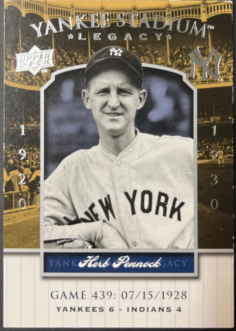 Herb Pennock #YSL439 2008 Upper Deck Yankee Stadium Legacy Baseball