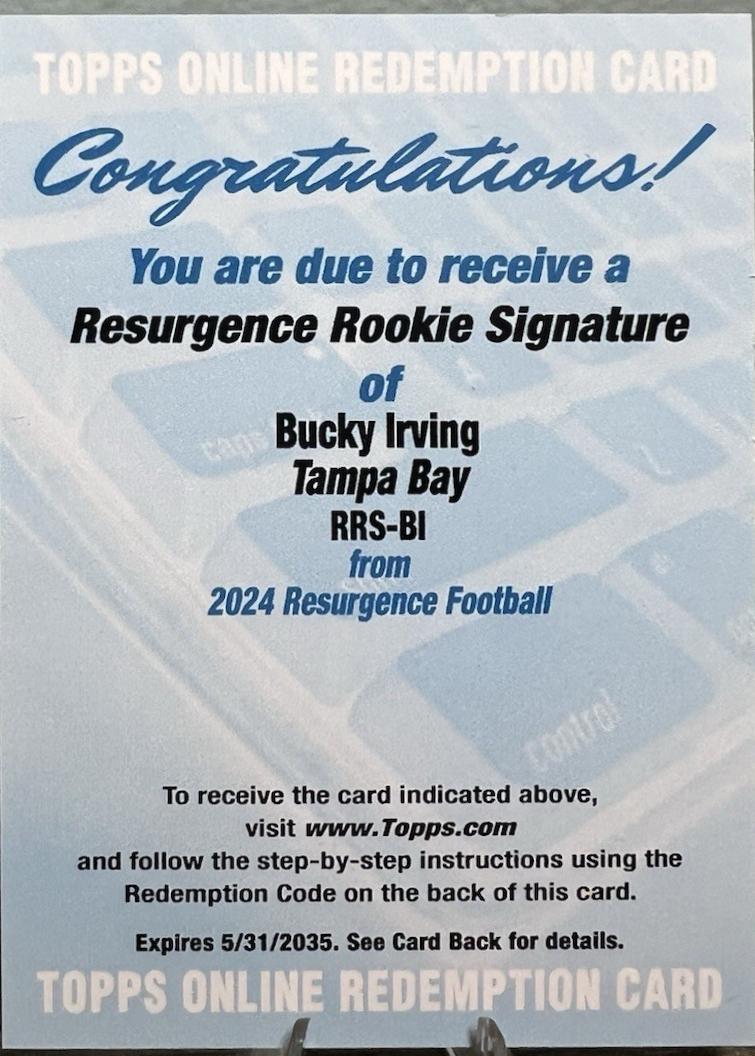 Bucky Irving #RRS-BI 2024 Topps Resurgence Football Resurgence Rookie Signatures