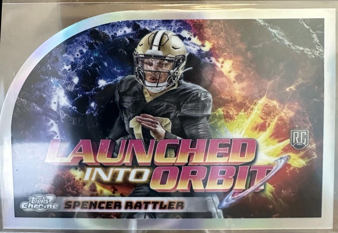 Spencer Rattler #LIO-9 Football Cards 2024 Topps Cosmic Chrome Launched Into Orbit