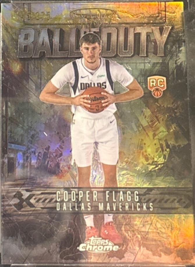 2025 Topps Chrome Ball Of Duty Cooper Flagg [Yellow Refractor] #BD-21 card