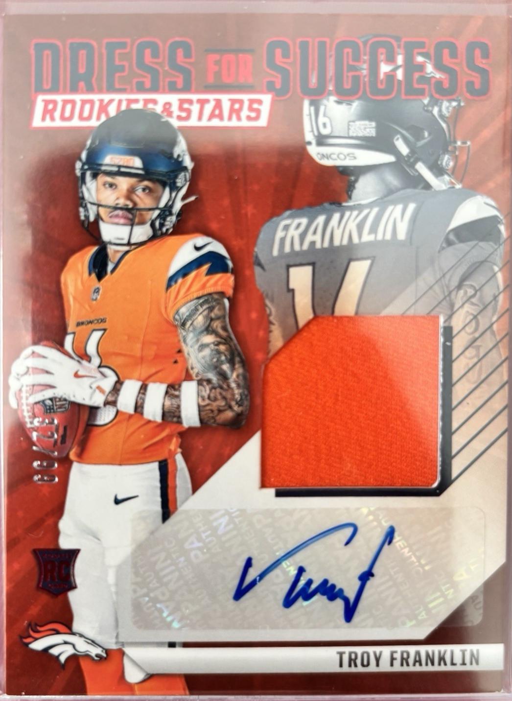 Troy Franklin #DFS-TFN Football Cards 2024 Panini Rookies & Stars Dress for Success