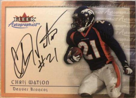 Chris Watson Football Cards 2000 Fleer Autographics