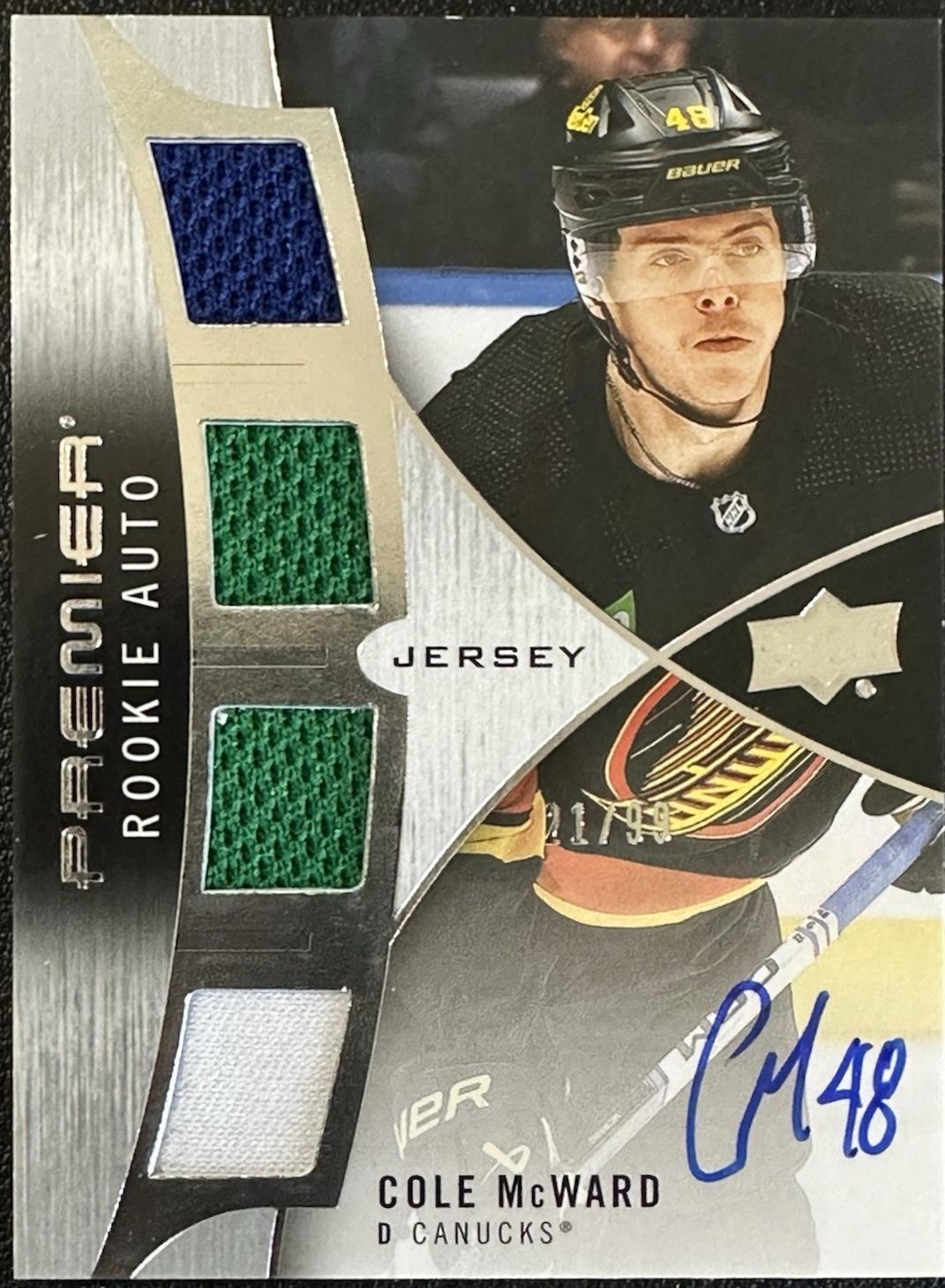 Cole McWard #PRA-CM Hockey Cards 2023 Upper Deck Premier Rookie Auto Jersey