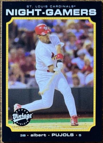 Albert Pujols #NG4 Baseball Cards 2002 Upper Deck Vintage Night Gamers