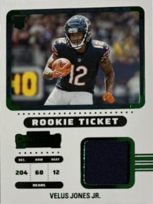 Velus Jones Jr #RTS-VJO Football Cards 2022 Panini Contenders Optic Rookie Patch Autographs