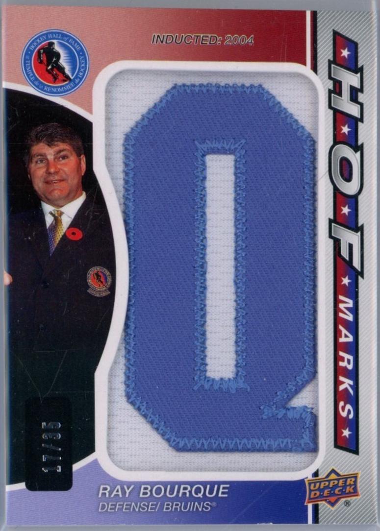 Ray Bourque #HOF-RB Hockey Cards 2024 SP Game Used HOF Letters