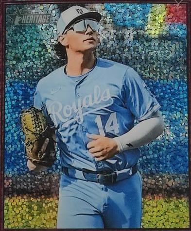 2026 Topps Heritage Jac Caglianone [Burgundy Sparkle Chrome] #136 card