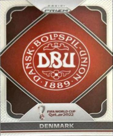 Denmark #7 Soccer Cards 2022 Panini Prizm World Cup Team Badges