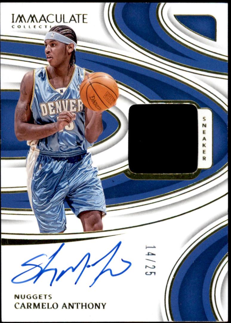 Carmelo Anthony #5 Basketball Cards 2023 Panini Immaculate Sneaker Swatch Signature