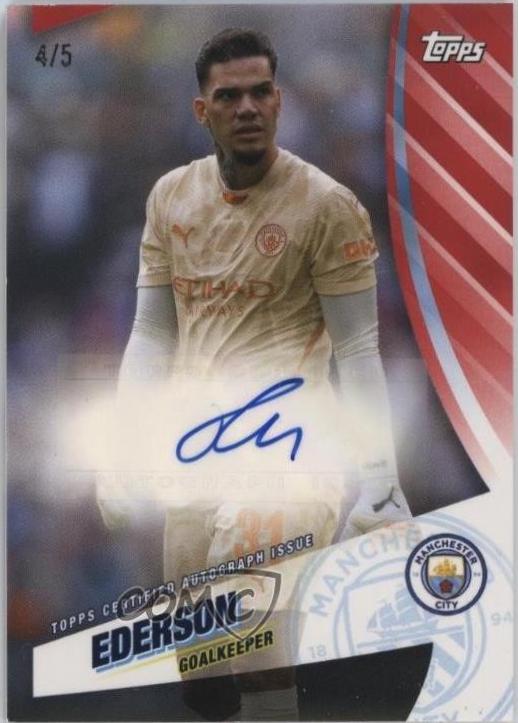 Ederson #MB-ED 2024 Topps Blue Moon Manchester City Blue Autograph Soccer
