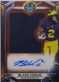 Blake Corum #JRA-BC Football Cards 2023 Bowman's Best University Prospect Jumbo Relic Autographs