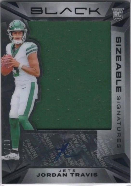 Jordan Travis #SSR-JTS Football Cards 2024 Panini Black Sizeable Signatures Rookie Jersey
