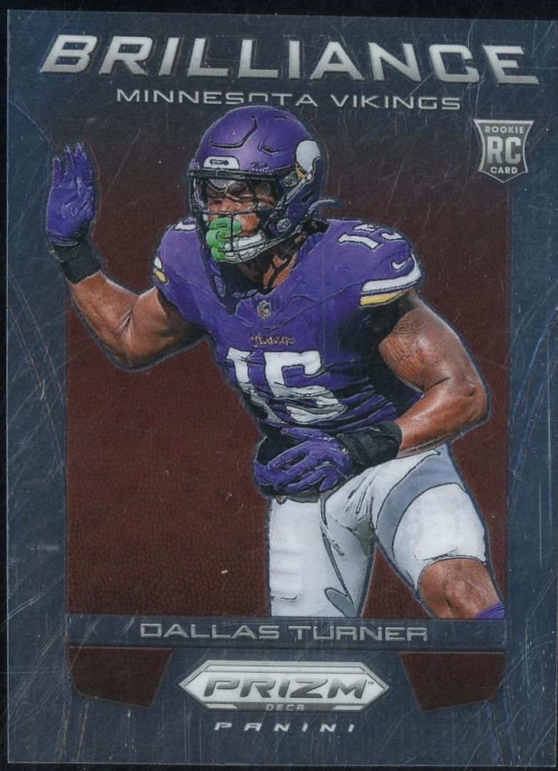 Dallas Turner #11 Football Cards 2024 Panini Prizm Deca Brilliance