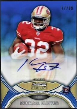 Kendall Hunter #BSAKH Football Cards 2011 Bowman Sterling Autograph