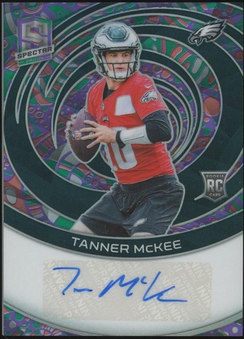 Tanner McKee #20 Football Cards 2023 Panini Spectra Rookie Autograph Psychedelic