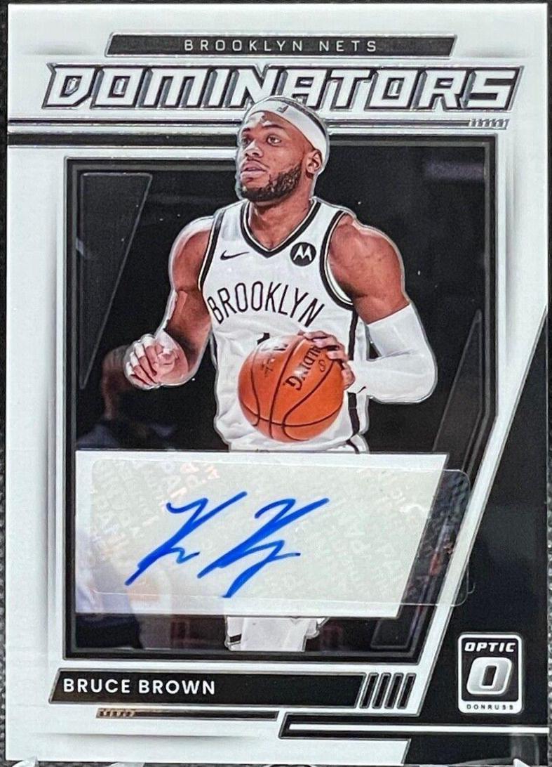 Bruce Brown #DS-BBR Basketball Cards 2021 Panini Donruss Optic Dominators Signatures