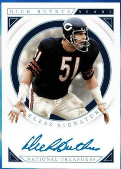 Dick Butkus Football Cards 2018 National Treasures Signatures