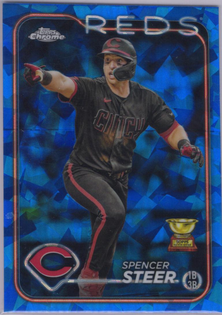 Spencer Steer #485 2024 Topps Chrome Sapphire Baseball