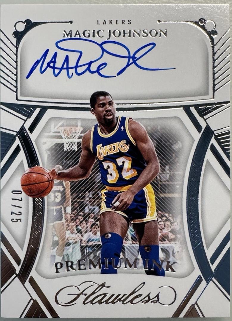 Magic Johnson #6 Basketball Cards 2023 Panini Flawless Premium Ink