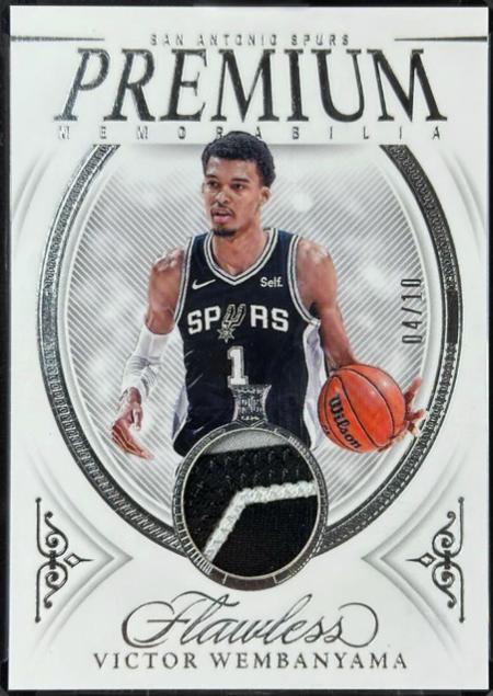 Victor Wembanyama #9 Basketball Cards 2023 Panini Flawless Premium Memorabilia