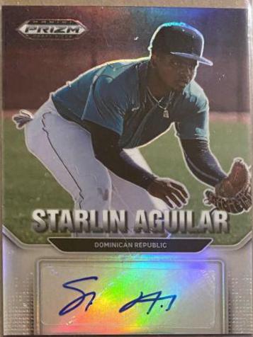 Starlin Aguilar #AU-AG Baseball Cards 2022 Panini Prizm Draft Picks Autographs