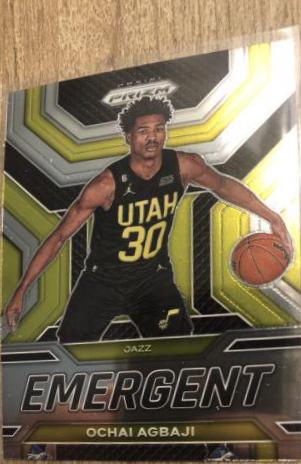 Ochai Agbaji #9 Basketball Cards 2022 Panini Prizm Emergent