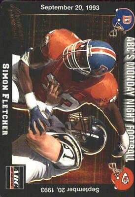Simon Fletcher #9 Football Cards 1993 Action Packed Monday Night Football