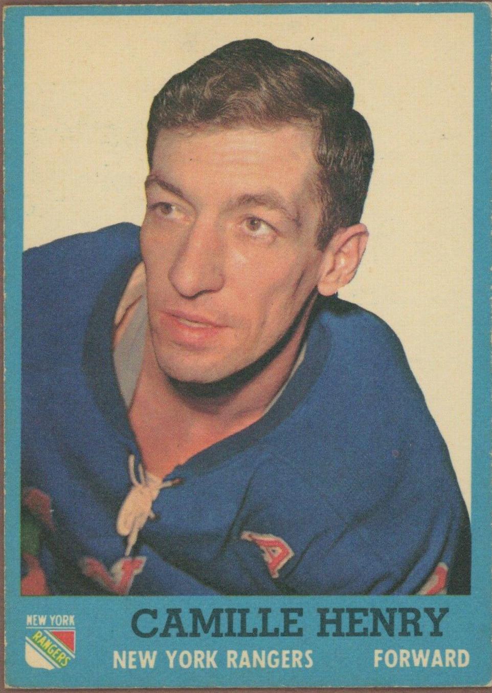 Camille Henry #62 Hockey Cards 1962 Topps