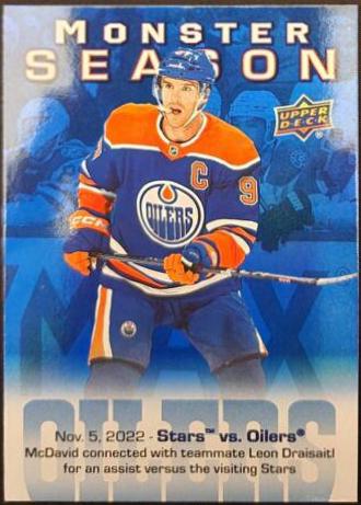 Connor McDavid #MS-12 Hockey Cards 2023 Upper Deck Monster Season