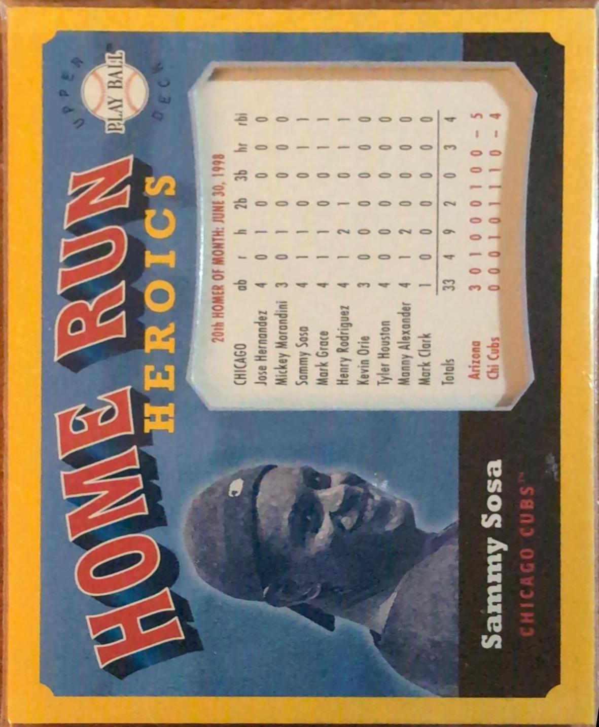 Sammy Sosa #HSSS1 Baseball Cards 2004 Upper Deck Play Ball Home Run Heroics