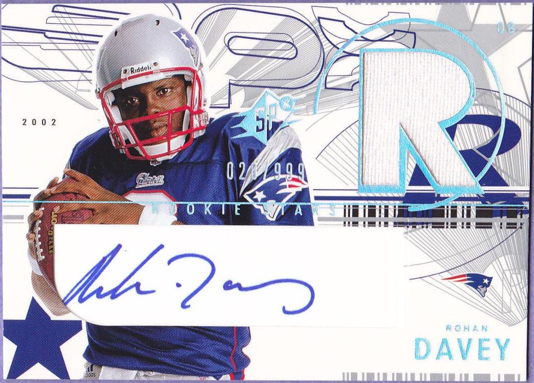 Rohan Davey #167 2002 SPx Football