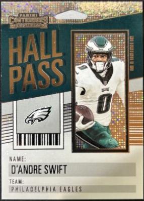 D'Andre Swift #3 Football Cards 2023 Panini Contenders Hall Pass