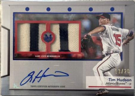 Tim Hudson #SWDRA-TH Baseball Cards 2024 Topps Museum Collection Dual Relic Autograph