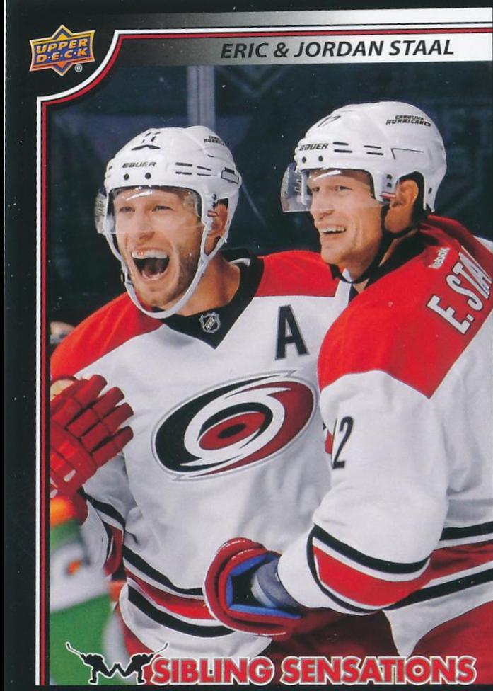Eric Staal, Jordan Staal #SS-12 Hockey Cards 2020 Upper Deck Sibling Sensations