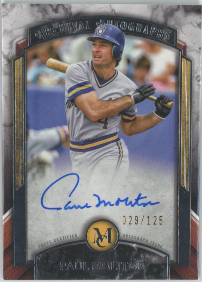Paul Molitor #AA-PM Baseball Cards 2022 Topps Museum Collection Archival Autographs