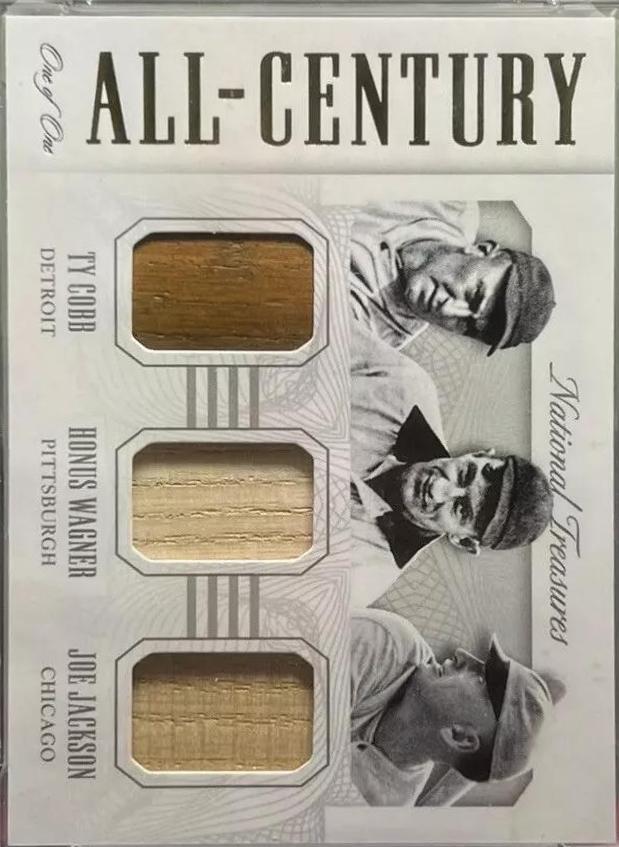 Cobb/Wagner/Jackson #3 Baseball Cards 2015 Panini National Treasures All Century Triple Materials