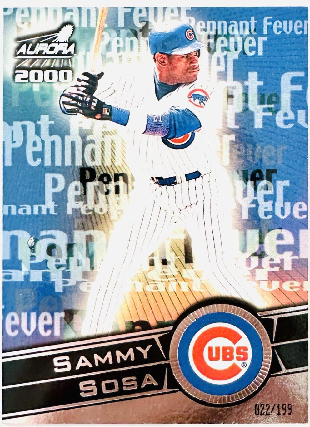 Sammy Sosa #7 Baseball Cards 2000 Pacific Aurora Pennant Fever