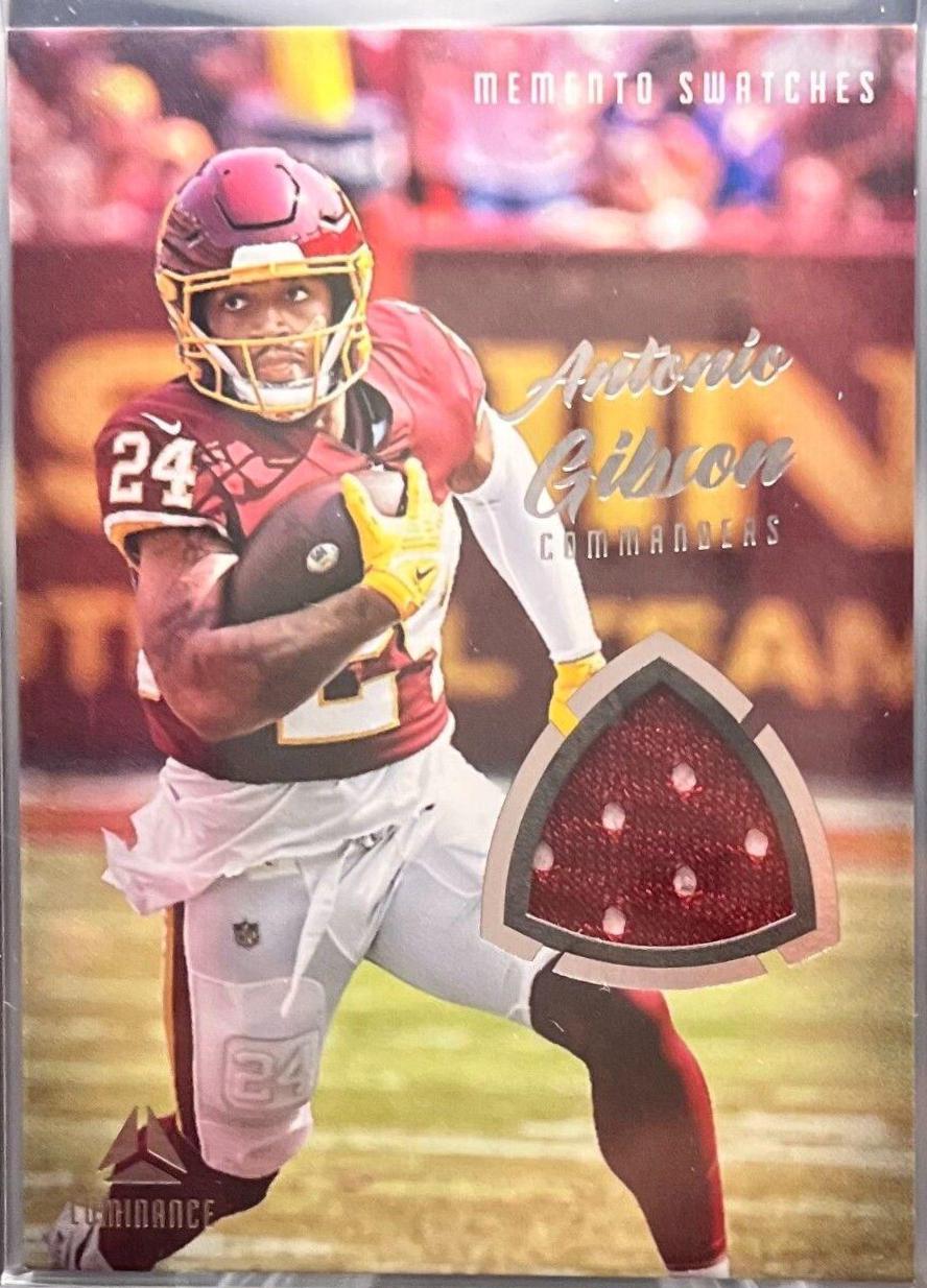 Antonio Gibson #MSW-AGI Football Cards 2022 Panini Luminance Memento Swatches