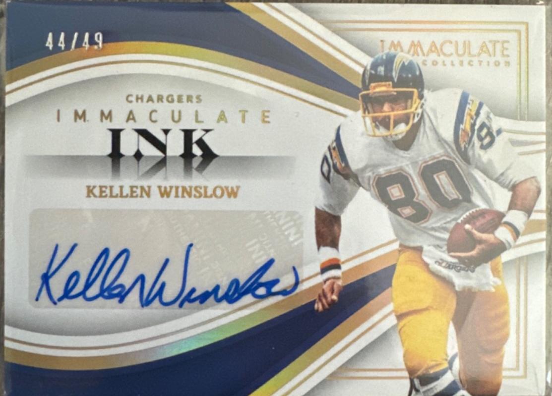 Kellen Winslow #17 Football Cards 2023 Panini Immaculate Ink