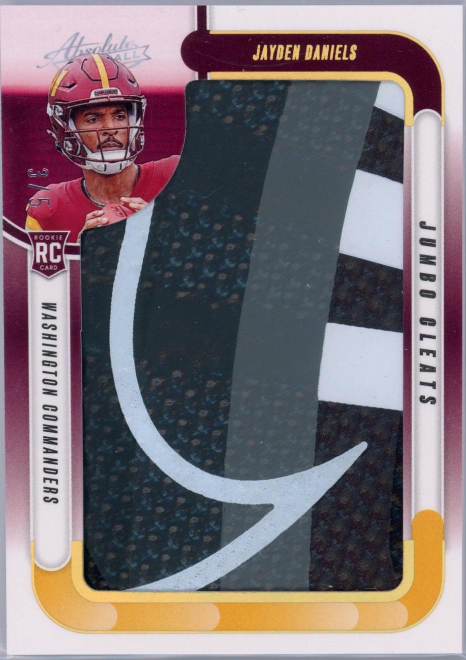 Jayden Daniels #JJN-JDS Football Cards 2024 Panini Absolute Jumbo Cleats