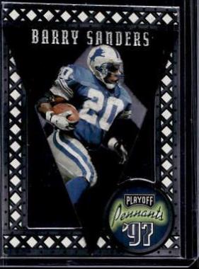 Barry Sanders #25 Football Cards 1997 Playoff Contenders Pennants
