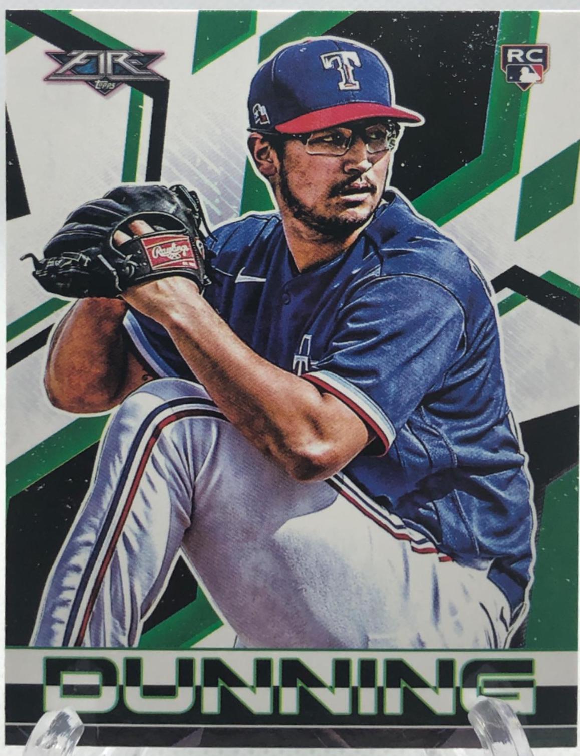 Dane Dunning #23 Baseball Cards 2021 Topps Fire